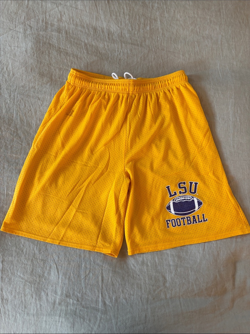 Vintage Russell Athletic LSU Football Men's Gold Mesh Athletic Shorts